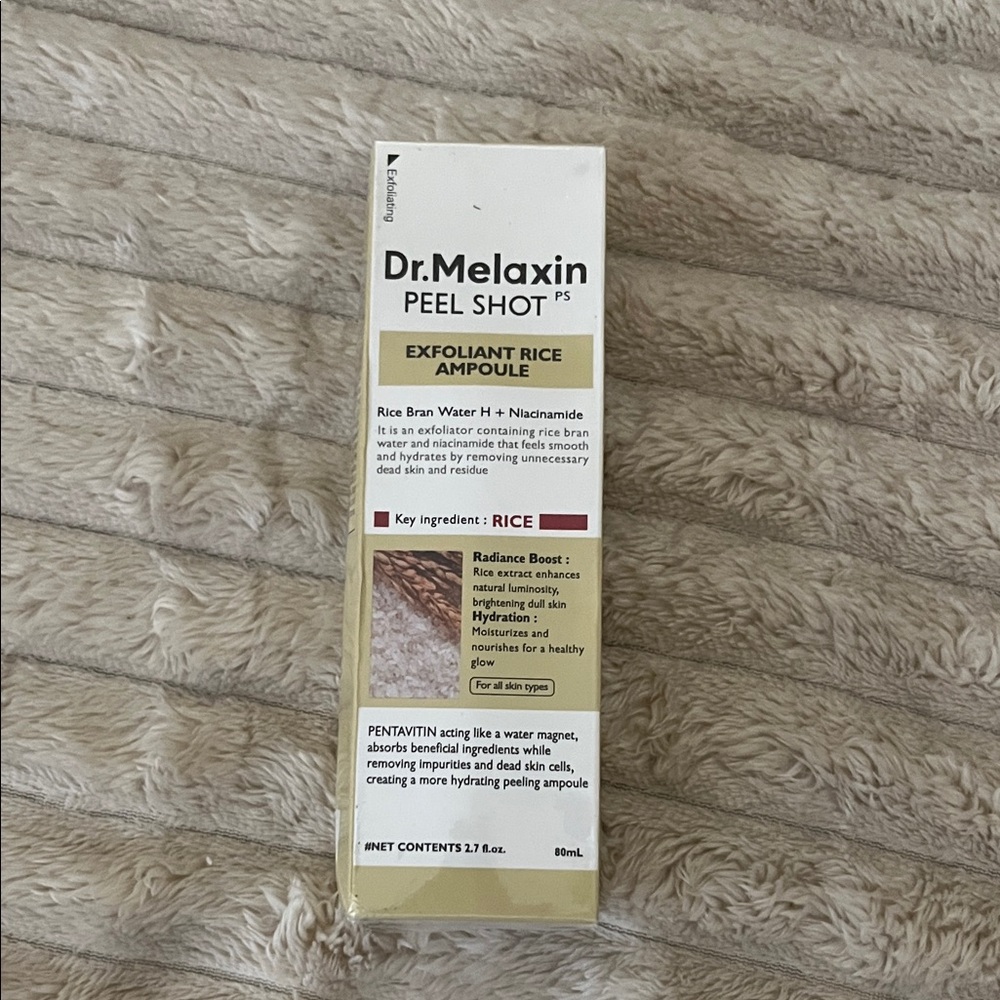 Dr. Melanin White Rice Peel Shot Unopened New In Box